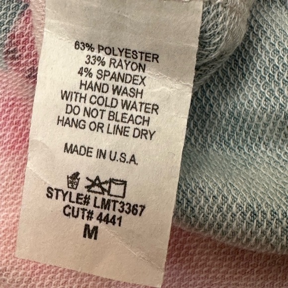 Lovely Melody M Floral Lace‎ Sleeve Hoodie Medium Blue Pink Boho Cottagecore - Picture 8 of 8